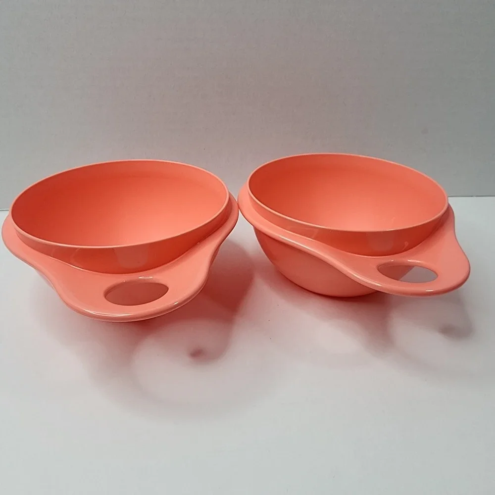 2 Tupperware Thatsa Bowls Extra Mini 2 1/2 Cups New 6809B-3 Coral Pink New
